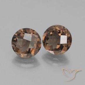 Gemas de cuarzo ahumado Marrón medio natural de 3.63 ct, Redondo, VS