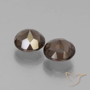 Gemas de cuarzo ahumado Marrón medio natural de 3.63 ct, Redondo, VS