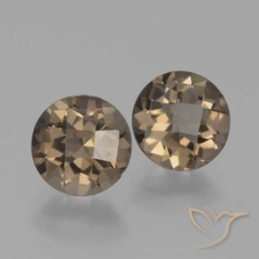 Gemas de cuarzo ahumado Moca claro natural de 3.24 ct, Redondo, VS