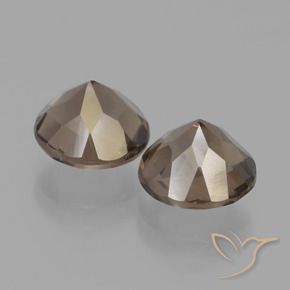 Gemas de cuarzo ahumado Moca claro natural de 3.55 ct, Redondo, VS