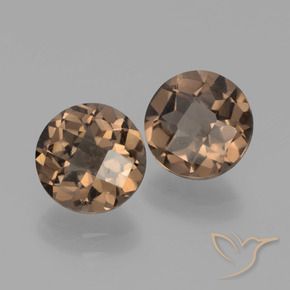 Gemas de cuarzo ahumado Marrón medio natural de 3.38 ct, Redondo, VS