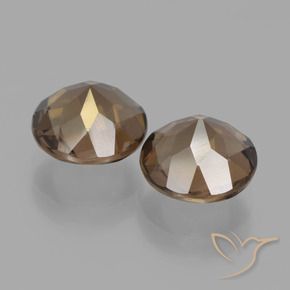 Gemas de cuarzo ahumado Marrón medio natural de 3.38 ct, Redondo, VS
