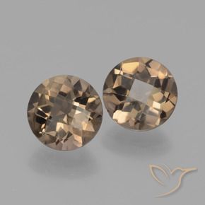 Gemas de cuarzo ahumado Marrón claro natural de 3.52 ct, Redondo, VS