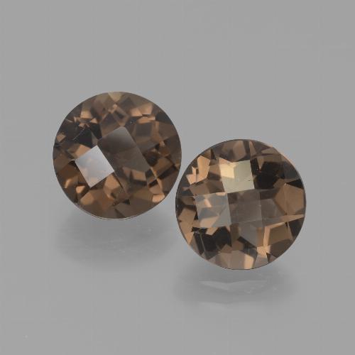 Gemas de cuarzo ahumado marrón natural de 3,65 ct, corte redondo, VS