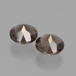 Gemas de cuarzo ahumado marrón natural de 3,65 ct, corte redondo, VS