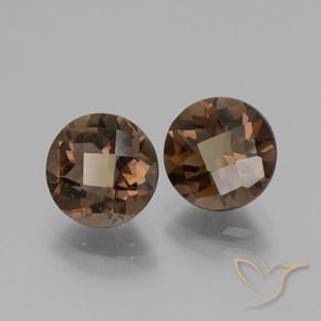 Gemas de cuarzo ahumado marrón natural de 3,66 ct, corte redondo, VS