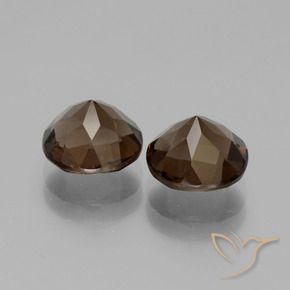 Gemas de cuarzo ahumado marrón natural de 3,66 ct, corte redondo, VS
