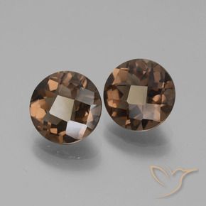 Gemas de cuarzo ahumado Marrón nogal natural de 3.50 ct, Redondo, VS