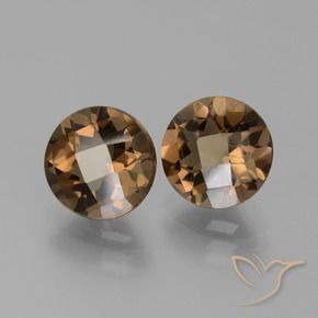 Gemas de cuarzo ahumado Marrón nogal natural de 3.58 ct, Redondo, VS