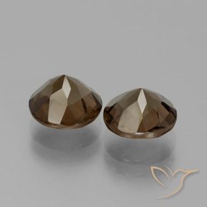 Gemas de cuarzo ahumado Marrón nogal natural de 3.58 ct, Redondo, VS