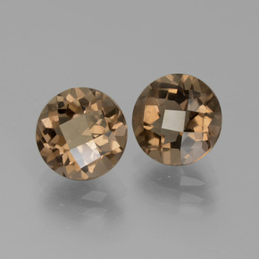 Gemas de cuarzo ahumado marrón natural de 3,67 ct, corte redondo, VS
