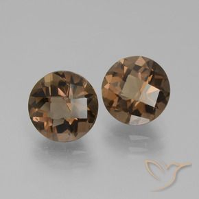 Gemas de cuarzo ahumado Marrón medio natural de 3.62 ct, Redondo, VS