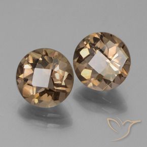 Gemas de cuarzo ahumado Marrón jengibre natural de 3.50 ct, Redondo, VS