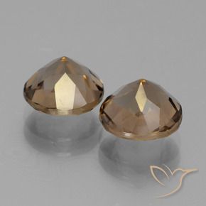 Gemas de cuarzo ahumado Marrón jengibre natural de 3.50 ct, Redondo, VS