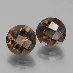 Gemas de Cuarzo Ahumado Marrón medio natural de 3.97 ct, Corte Redondo, VS