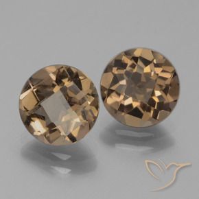 Gemas de cuarzo ahumado Marrón natural de 3.23 ct, Redondo, VS