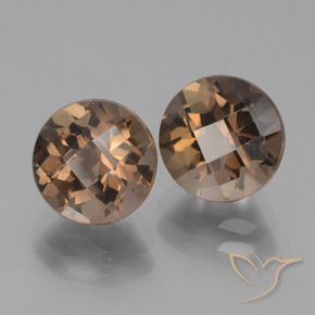 Gemas de cuarzo ahumado Marrón medio natural de 3.86 ct, Redondo, VS