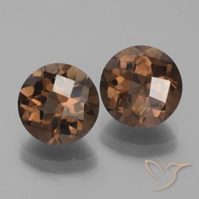 Gemas de cuarzo ahumado Marrón medio natural de 3.79 ct, Redondo, VS