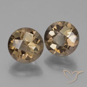 Gemas de cuarzo ahumado Moca claro natural de 3.64 ct, Redondo, VS