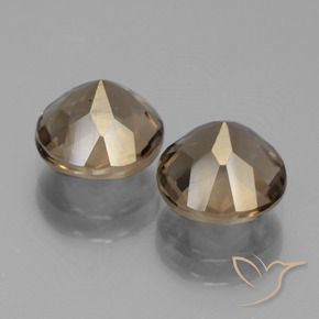 Gemas de cuarzo ahumado Moca claro natural de 3.64 ct, Redondo, VS