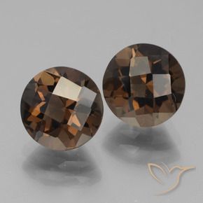 Gemas de cuarzo ahumado Marrón nogal natural de 3.76 ct, Redondo, VS