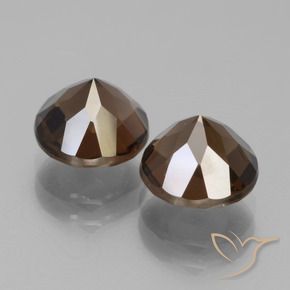 Gemas de cuarzo ahumado Marrón nogal natural de 3.76 ct, Redondo, VS