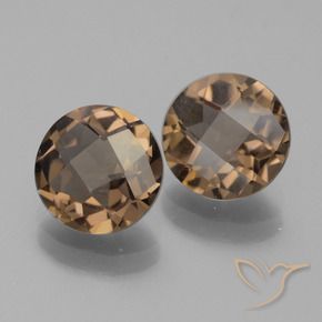 Gemas de cuarzo ahumado Marrón jengibre natural de 2.87 ct, Redondo, VVS-VS
