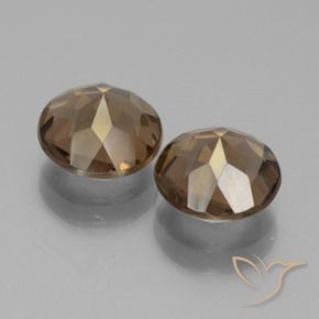 Gemas de cuarzo ahumado Marrón jengibre natural de 2.87 ct, Redondo, VVS-VS