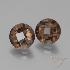 Gemas de cuarzo ahumado Marrón medio natural de 3.32 ct, Redondo, VS