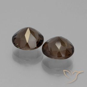 Gemas de cuarzo ahumado Marrón medio natural de 3.32 ct, Redondo, VS
