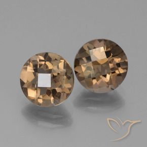 Gemas de cuarzo ahumado Marrón chocolate natural de 3.60 ct, Redondo, VS