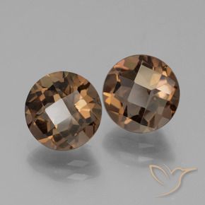 Gemas de cuarzo ahumado Marrón nogal natural de 3.95 ct, Redondo, VS