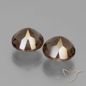 Gemas de cuarzo ahumado Marrón nogal natural de 3.95 ct, Redondo, VS
