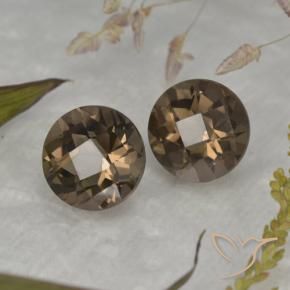 Gemas de cuarzo ahumado Marrón cálido natural de 3.81 ct, Redondo, VS