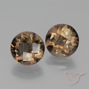 Gemas de cuarzo ahumado Marrón jengibre natural de 3.37 ct, Redondo, VS