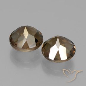 Gemas de cuarzo ahumado Marrón jengibre natural de 3.37 ct, Redondo, VS