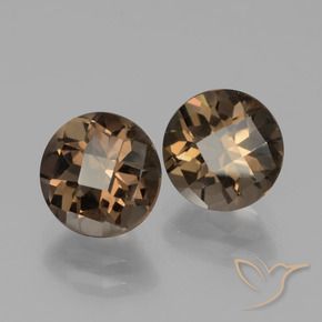 Gemas de cuarzo ahumado Marrón oscuro medio natural de 3.63 ct, Redondo, VS