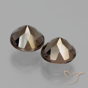 Gemas de cuarzo ahumado Marrón oscuro medio natural de 3.63 ct, Redondo, VS