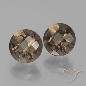 Gemas de cuarzo ahumado Moca claro natural de 3.90 ct, Redondo, VS