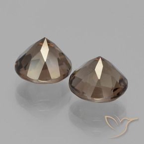 Gemas de cuarzo ahumado Marrón oscuro medio natural de 3.70 ct, Redondo, VS