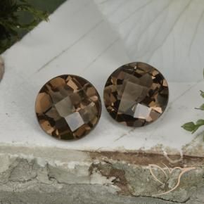 Gemas de cuarzo ahumado Marrón cálido natural de 3.34 ct, Redondo, VS