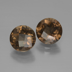 Gemas de cuarzo ahumado marrón natural de 3,54 ct, corte redondo, VS