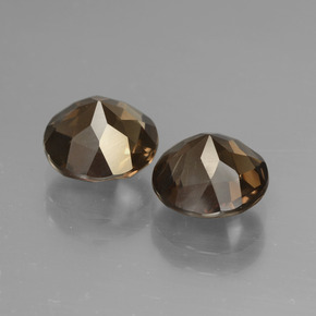 Gemas de cuarzo ahumado marrón natural de 3,54 ct, corte redondo, VS
