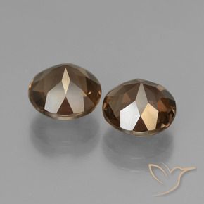 Gemas de cuarzo ahumado Marrón chocolate natural de 3.61 ct, Redondo, VS