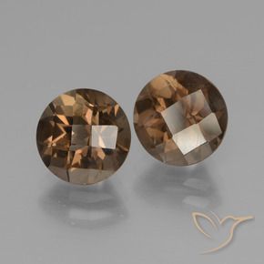 Gemas de cuarzo ahumado Marrón medio natural de 3.54 ct, Redondo, VS-SI