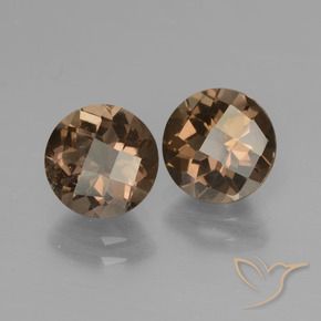 Gemas de cuarzo ahumado Marrón jengibre natural de 3.48 ct, Redondo, VS-SI