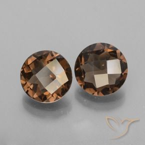 Gemas de cuarzo ahumado Marrón medio natural de 3.15 ct, Redondo, VS