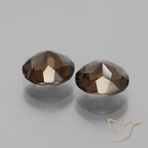 Gemas de cuarzo ahumado Marrón medio natural de 3.15 ct, Redondo, VS