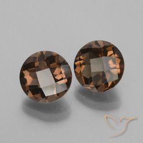 Gemas de cuarzo ahumado Marrón chocolate natural de 3.57 ct, Redondo, VVS-VS