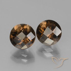 Gemas de cuarzo ahumado Marrón natural de 3.65 ct, Redondo, VS